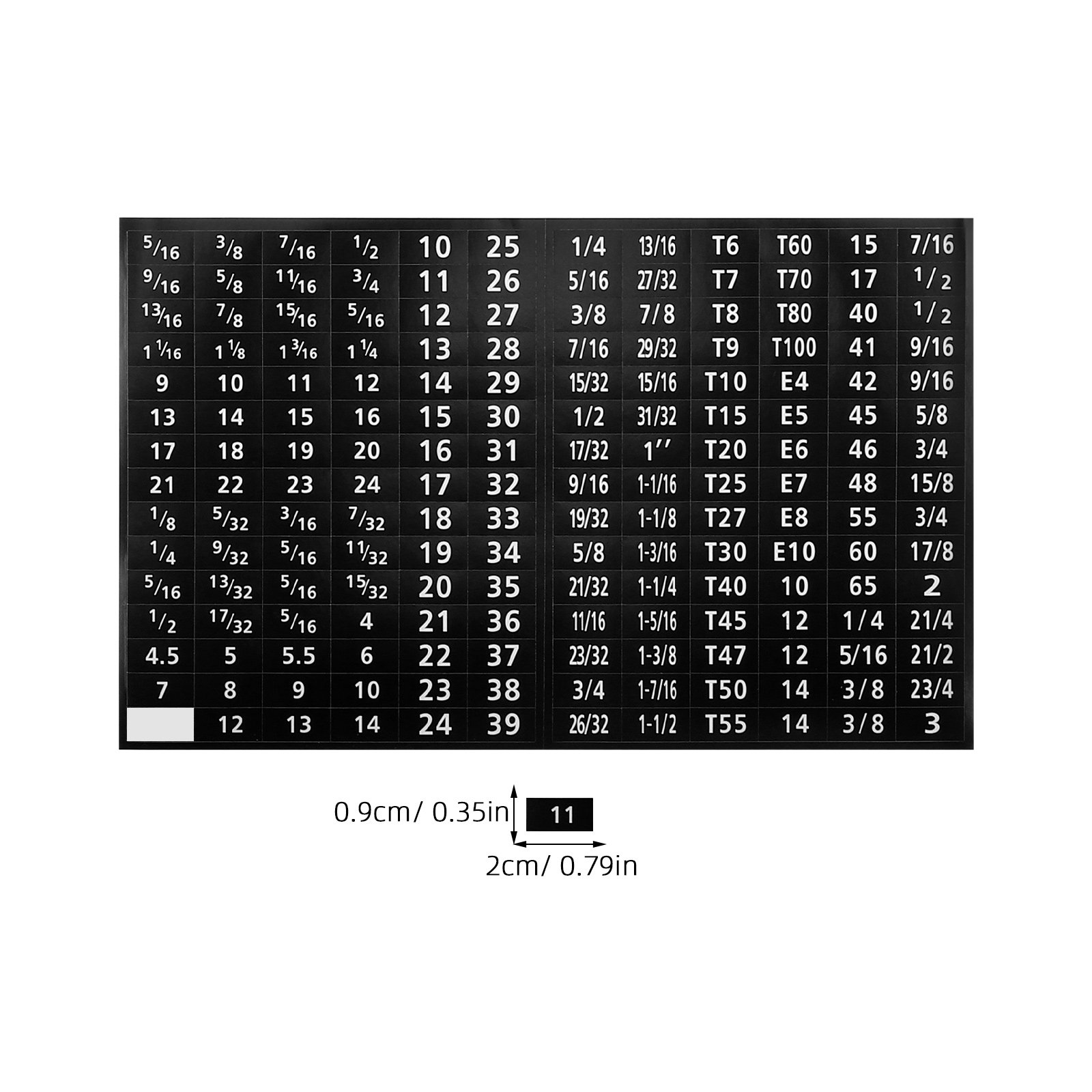 6 Sheet Self Adhesive Socket S - Workshop Tools Classification 评论和价格