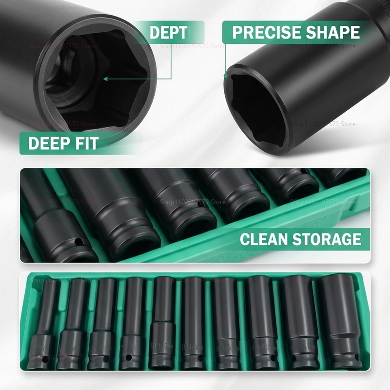 10pcs Socket Wrench Set 8-24mm - Tools For Motorcycle Workshop 评论和价格