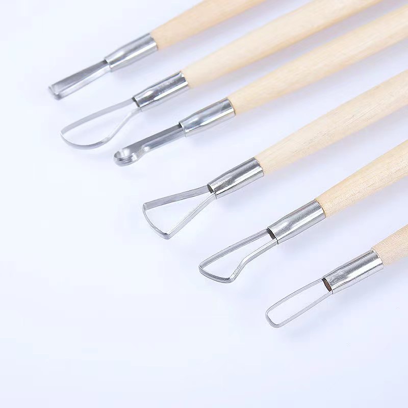6PCS wooden handle wax pottery - Workshop Tools For Carpentry 评论和价格
