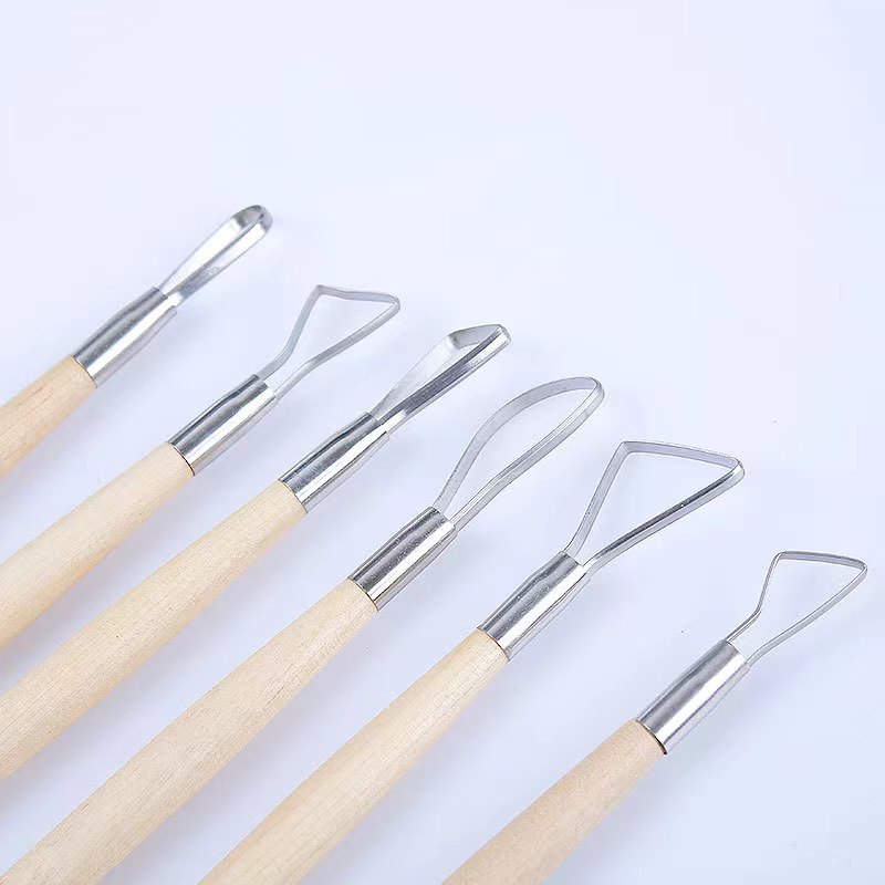 6PCS wooden handle wax pottery - Workshop Tools For Carpentry 评论和价格